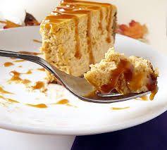 A bite of pumpkin cheesecake