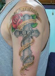 memorial cross tattoo designs