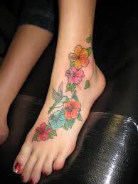 bright flower tattoos