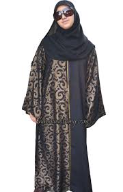 Zahida Gold Satin Panel Abaya - Hayaa Clothing