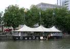 Scottish and Swedish flags flying on this floating restaurant on the - via Daymix