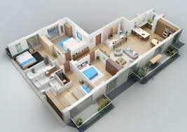 7 Denah Rumah Minimalis 1 Lantai dan 2 Lantai 3D 2 3 4 Kamar