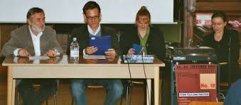 Mitglieder der Arbeitsgruppe Exilmusik Hamburg. auf dem DVSM-Kongreß 2003 bei ihrem Vortrag. Inhalt: Sophie Fetthauer ...