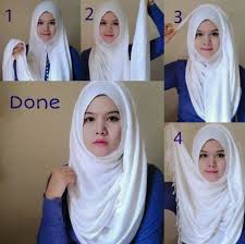 Cara memakai hijab pashmina simple