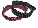 Set of 2 Braided Leather Dog Collars