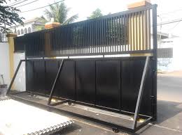 pintu pagar dorong minimalis