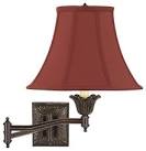 Traditional Geneva Cinnabar Bell Shade Plug-In Swing Arm Wall Lamp ...