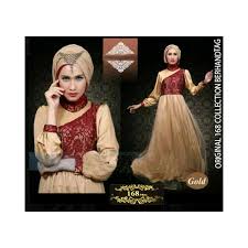 Gamis Satin Arabian Hijab L - Busana Muslim Pesta Satin Brokat ...