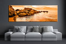 1 Piece Yellow Artwork Ocean Canvas Photography