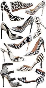 Black & White Patterned High Heel Shoes Trend - Spring 2014