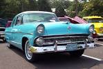 1955 Ford Customline--Blue w/White Top