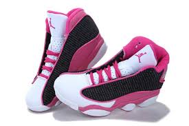 Pink+Jordan+Shoes | Women Air Jordan 13 (XIII) Retro Pink/Black ...