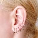 Spring Loaded Thin Silver Hoop Earrings - 2.5cm - Hoop Clip On ...