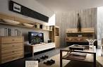 Cozines Living Room with Wood Wall and Furniture to Stand LCD TV