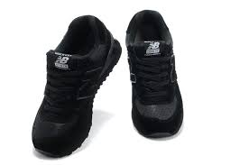 New Balance 574 Classic All Black Womens Running Shoes - The Un ...
