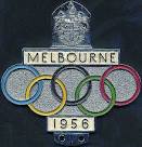 1956 Melbourne Olympics car badge, with enamelled Olympic rings ...