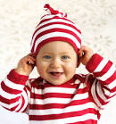 Babymütze mit Knoten rot-weiß gestreift - baby-muetze_dsc_rot-weiss
