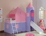 Fantasy Castle Pink Bunk Bed With Slide -