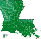 <b>Louisiana</b> Elevation Map: