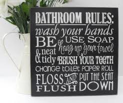Bathroom Wall Hangings Original Handmade Bathroom Rules Wall Art ...