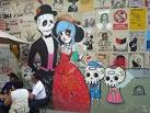 Downtown street art in a Mexico City sidewalk cafe © Anthony ...