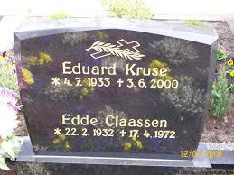 Grab von Eduard Kruse (04.07.1933-03.06.2000), Friedhof Rechtsupweg