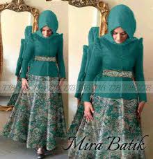 Busana pesta muslim modern mira batik tosca - Grosir Baju Gamis ...