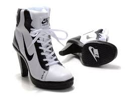 buy women nike dunk high heels white black