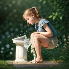 little pee girl|Meadow, girl, squat, urinate, very close, garden, summer ...