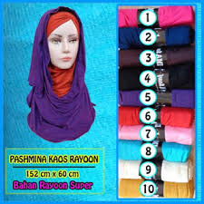 Jilbab pashmina koas rayon super polos dan murah