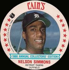 1986 Cain&#39;s Discs Detroit Tigers #8 Nelson Simmons Front - 75570-8Fr