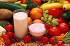 Fruits vegetables milk and - via Daymix
