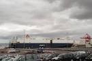 The Dyvi Puebla unloading its cargo of vehicles at St. George's quay in - via Daymix