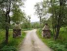 Gate posts for Alladale estate, known locally as Jurassic Park, - via Daymix