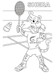 Badminton coloring page
