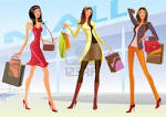 Fashion Shopping Girls Illustration Royalty Free Cliparts, Vectors ...