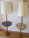 Mid Century Modern Floor Lamps with Tile Top Tables | Picked Vintage