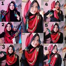 Cara Memakai Jilbab Pashmina Segi Empat Modern Dengan Berbagai ...