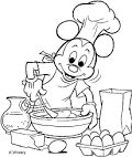 Coloring mickey cooks picture