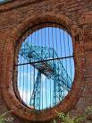 NZ4921 : View of the Transporter Bridge Through an Opening in the Vulcan - via Daymix