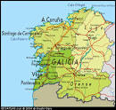 Map of Galicia, Spain