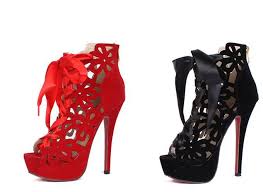 Aliexpress.com : Buy Chic Hollow Out Lace Up Ankle Boots Open Toe ...