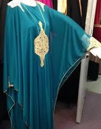 Plain Black Abaya with blue/green belt | Oh, the fashion ...