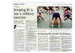 The STRAITS TIMES Article: Keeping fit is not a military exercise.
