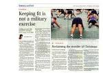 The STRAITS TIMES Article: Keeping fit is not a military exercise.