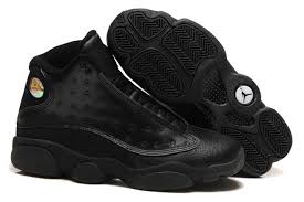 Retro Jordan XIII All Black Leather Mens Shoes Discount
