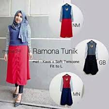 Jual tunik terkini / terbaru / harga grosir / baju hijab / ramona ...