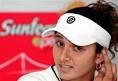 Indian tennis player Sania Mirza gestures during a news conference in the