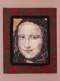 &#39;Mona&#39; hooked and framed by Laura Pierce - 120528-mona-framed-150c