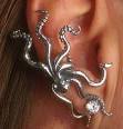 Silver Octopus Ear Cuff by martymagic on Etsy